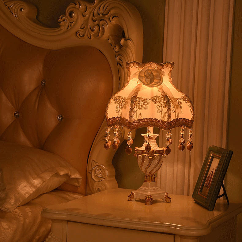 Fabric Lace Resin Table Lamp