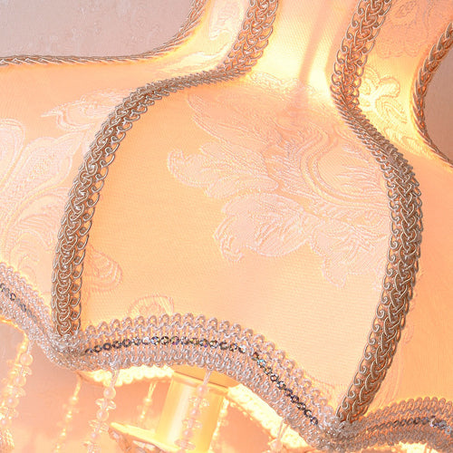 Round Tasseled Vase Fabric Table Lamp