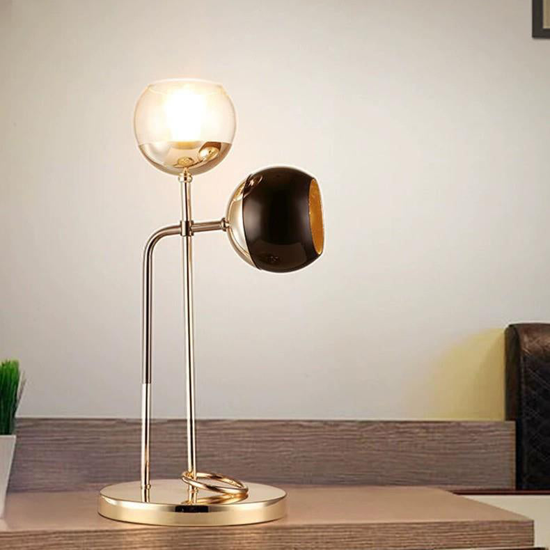 Orb Hardware Glass Bedroom 2-Light Table Lamp