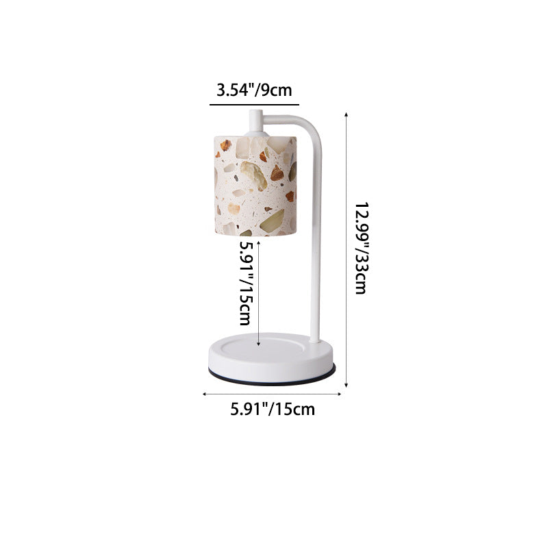 Cylindrical Disc Iron Stone Table Lamp