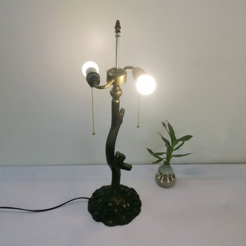 Flower Stained Glass Resin 2-Light Table Lamp