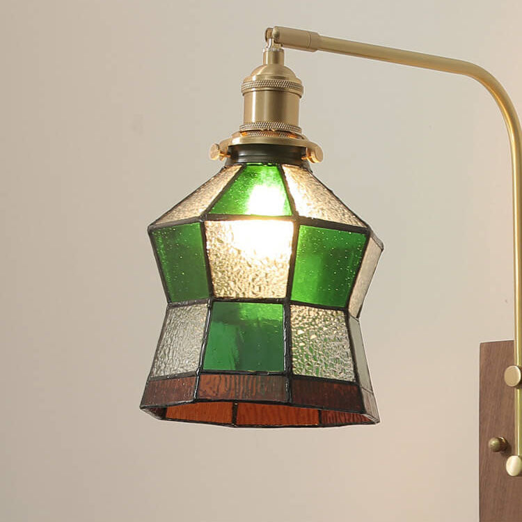 Green Mosaic Glass Cone Wall Lamp