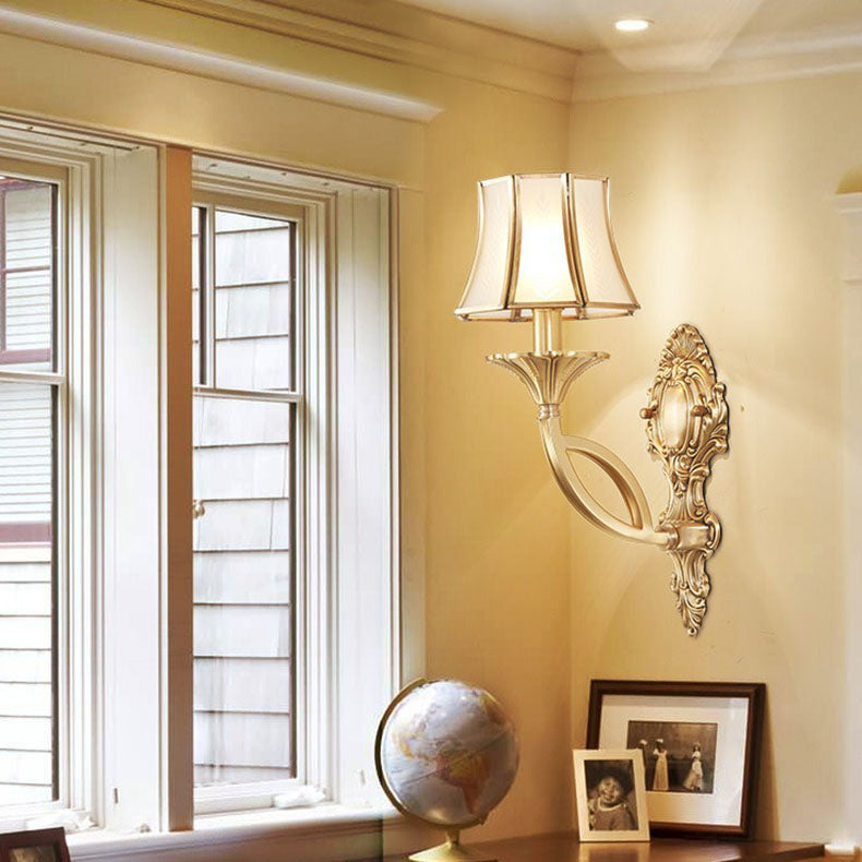Hexagonal Wheat Copper Glass Wall Lamp