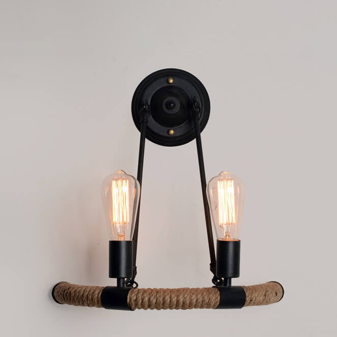 Hemp Rope Iron 2-Light Wall Lamp