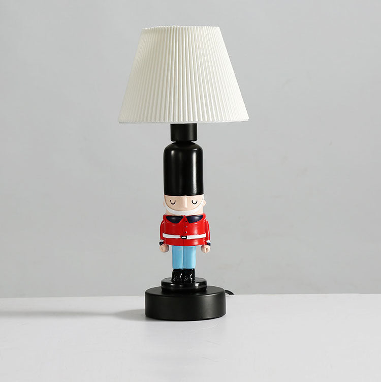 Soldier Resin Fabric Cone Table Lamp