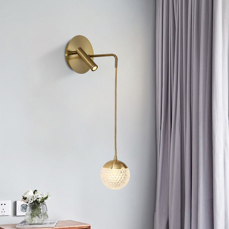 Iron Acrylic Ball Bedside Wall Lamp