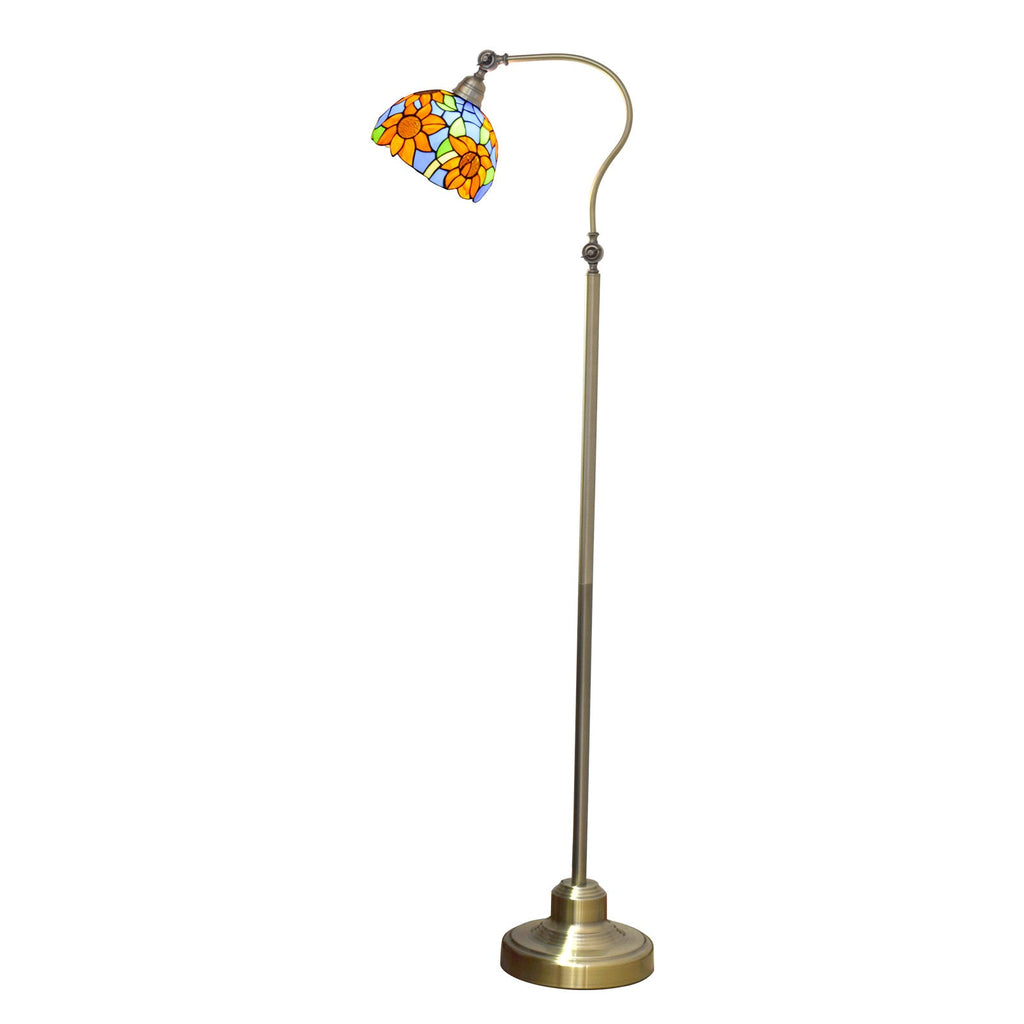 Iron Glss Dome Round Floor Lamp