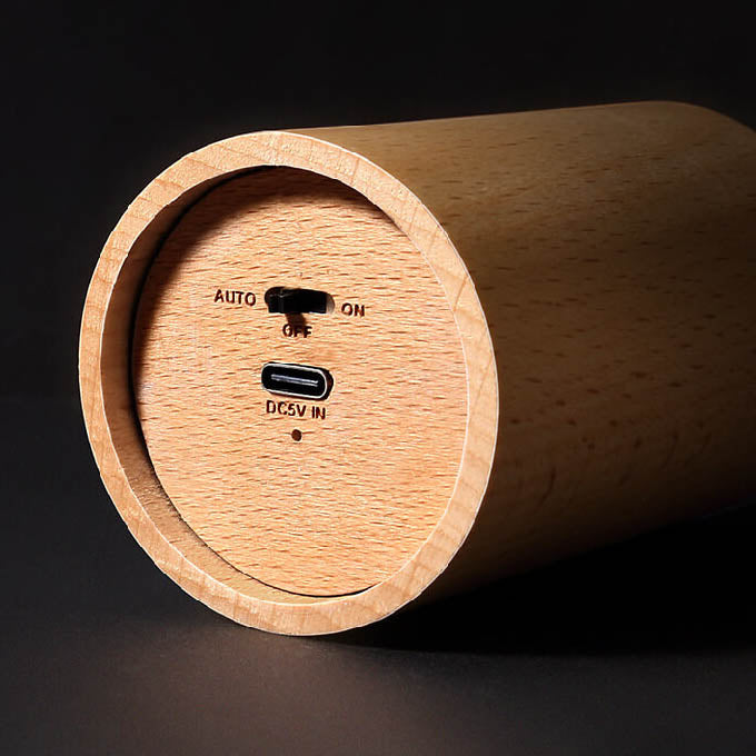 Wooden Cylindrical Table Lamp