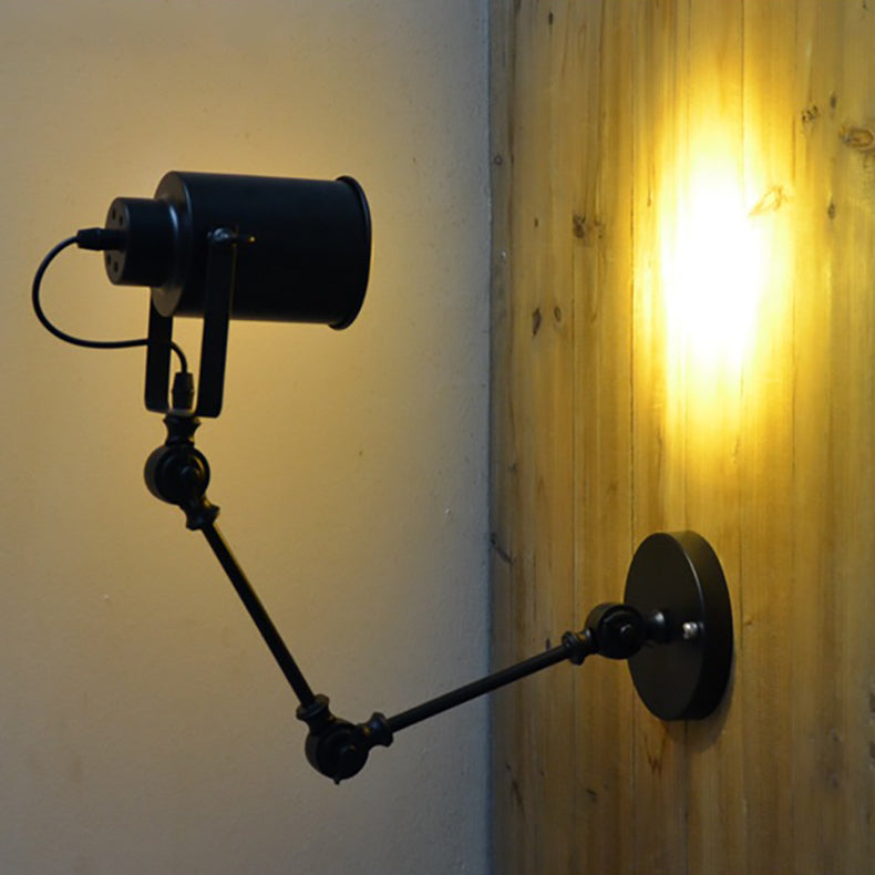 Cylinder Swing Arm Iron Wall Lamp