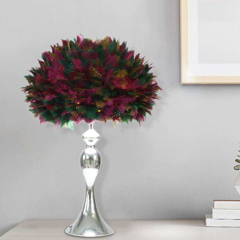 Feather Round Iron Table Lamp