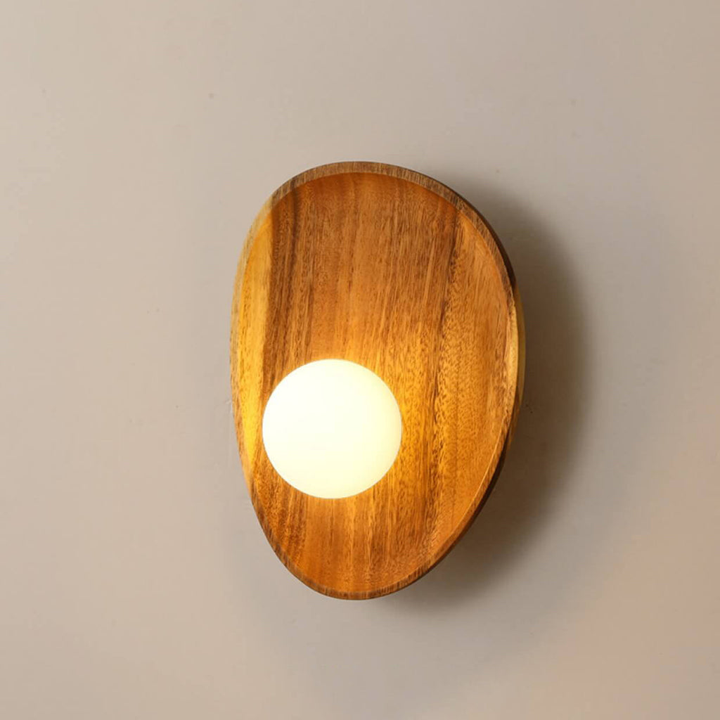 Zen Walnut Glass Ball Wall Lamp