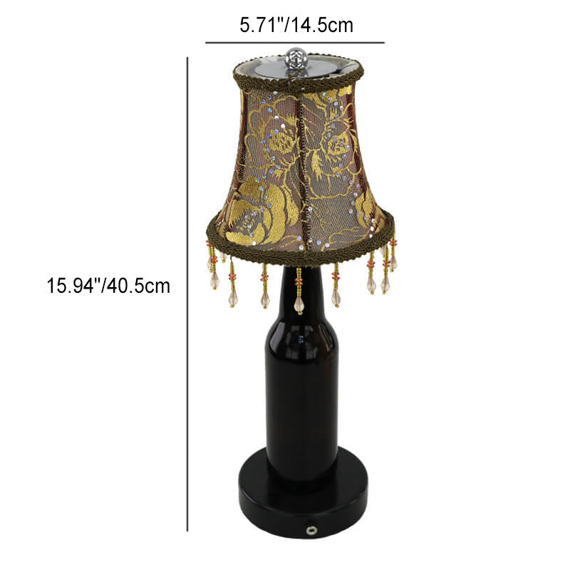 Fabric Lampshade Glass Bottle Table Lamp