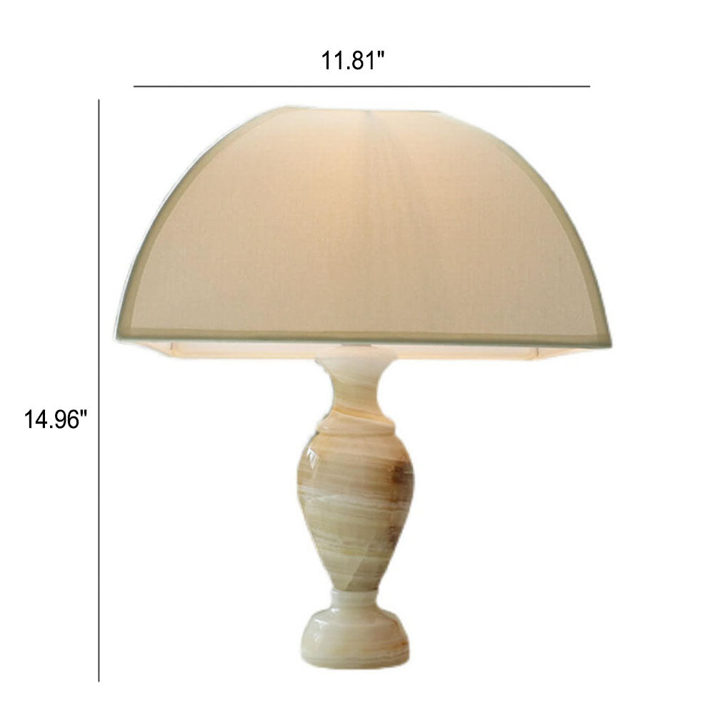 Cone Fabric Jade Table Lamp