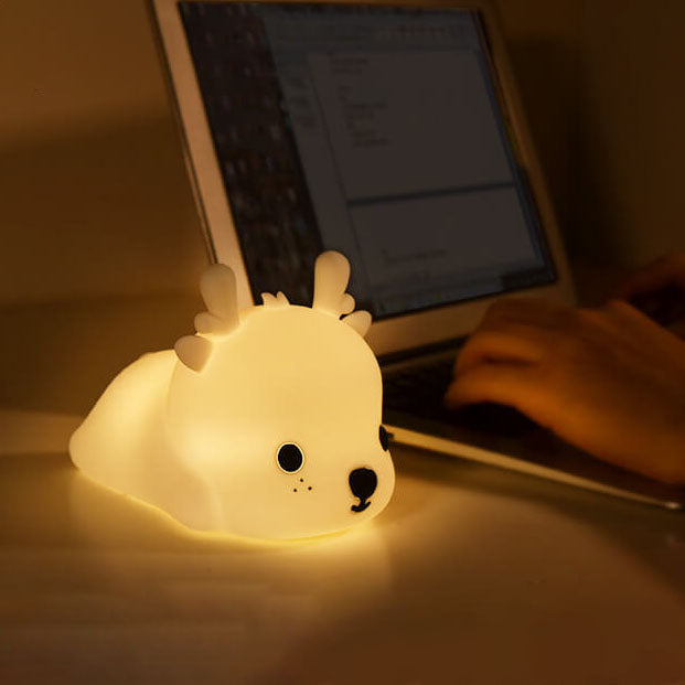 Deer-shaped Silicone Charging Night Table Lamp