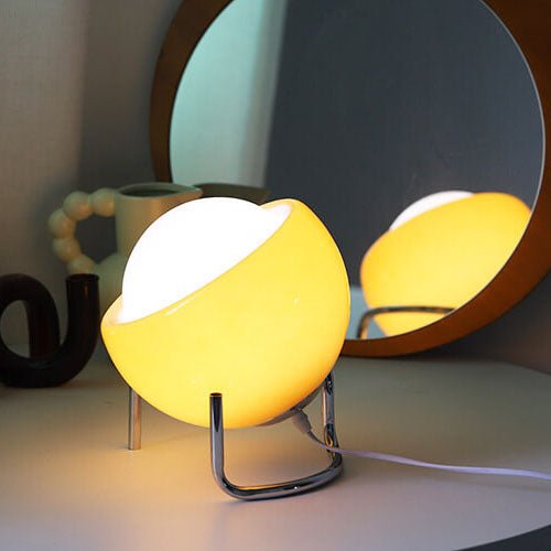 Planet Orange Glass Iron Table Lamp