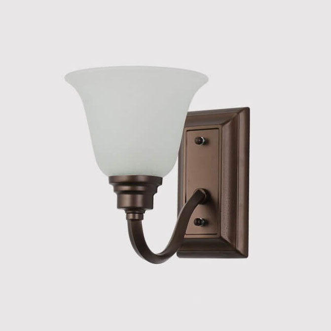 Iron Frame Floral Glass Wall Lamp