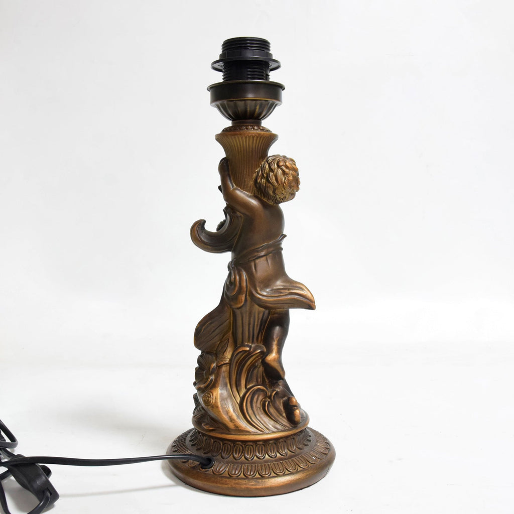 Resin Glass Floral Round Table Lamp