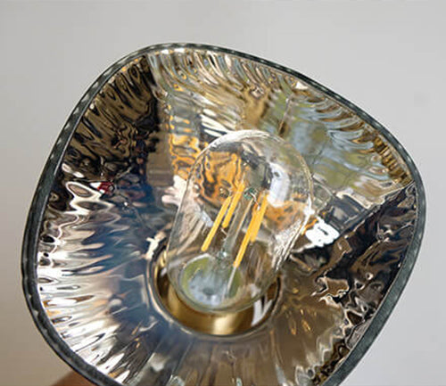 Emerald Glass Brass Straight Wall Lamp