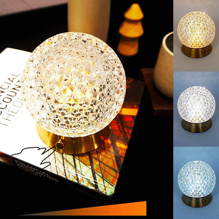 Round Ball Iron Acrylic Table Lamp