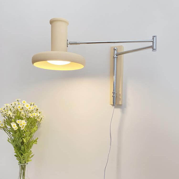 Beige Swing Arm Wall Lamp