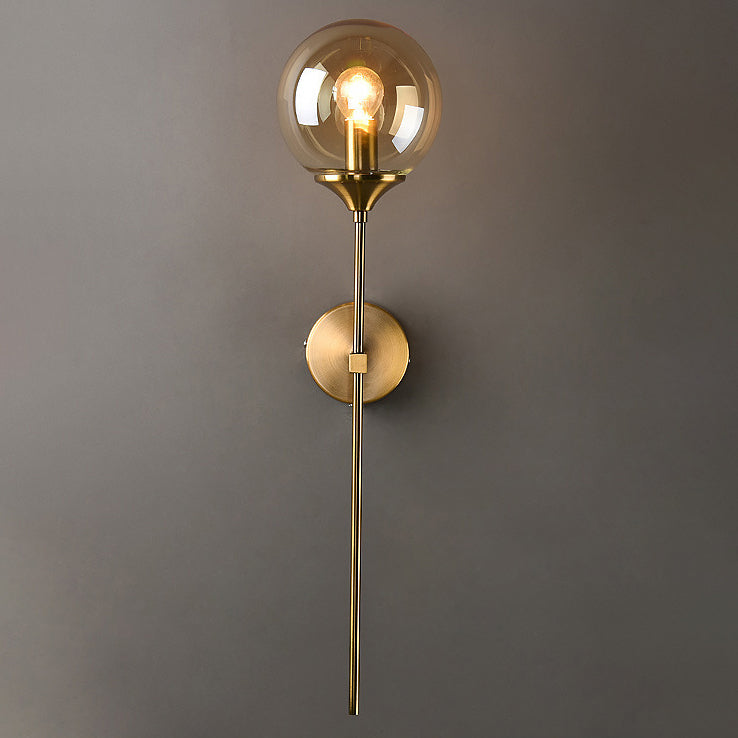 Round Iron Glass Living Wall Lamp