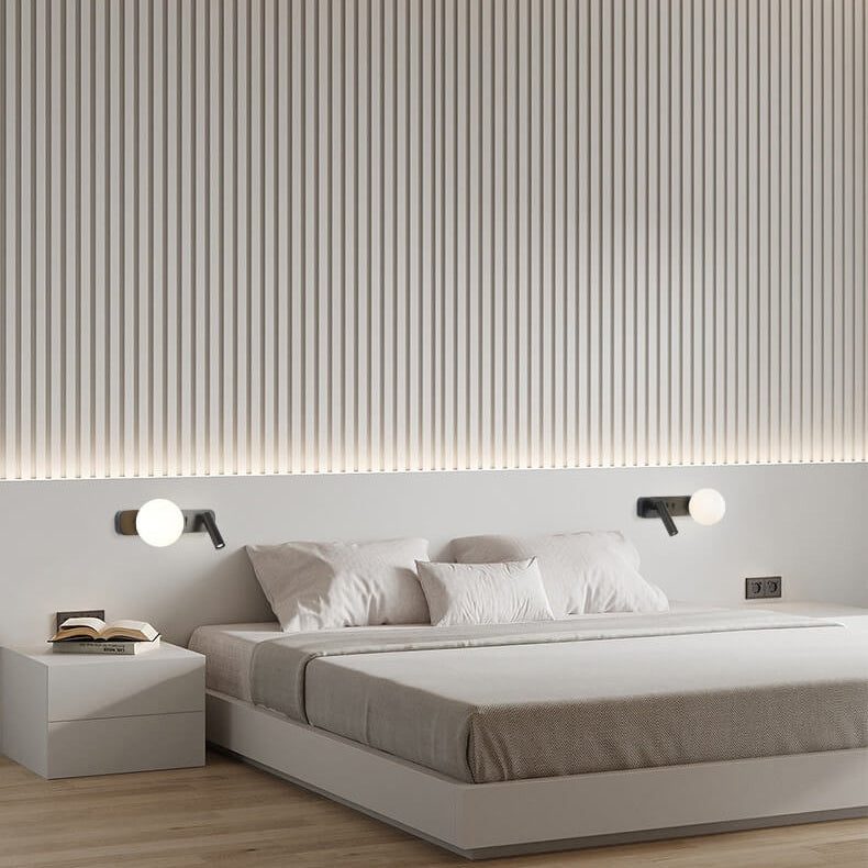 Glass Sphere Reading Wall Lamp