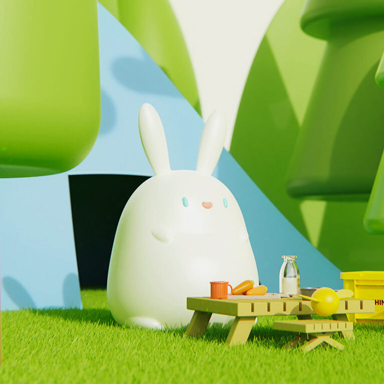 Cartoon Silicone Little Rabbit Table Lamp