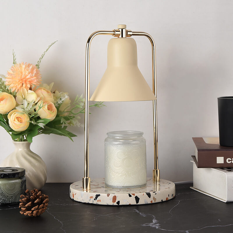 Milk Yellow Cone Marble 2-Light Table Lamp