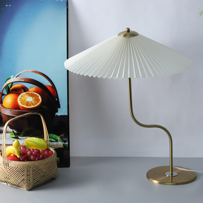 Pleated Umbrella Shaped Decorative Table Lamp
