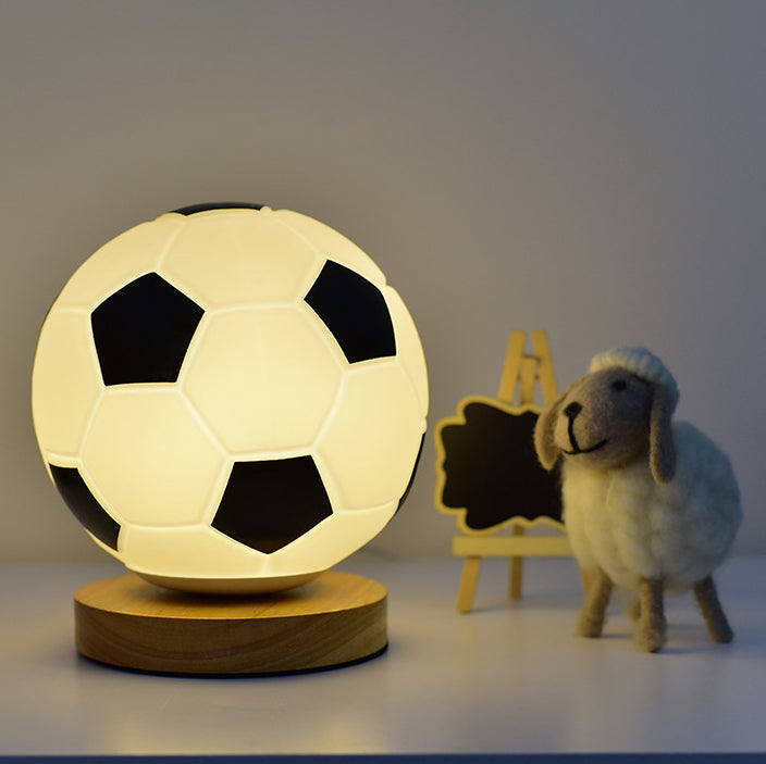Globe Wood Glass Living Table Lamp