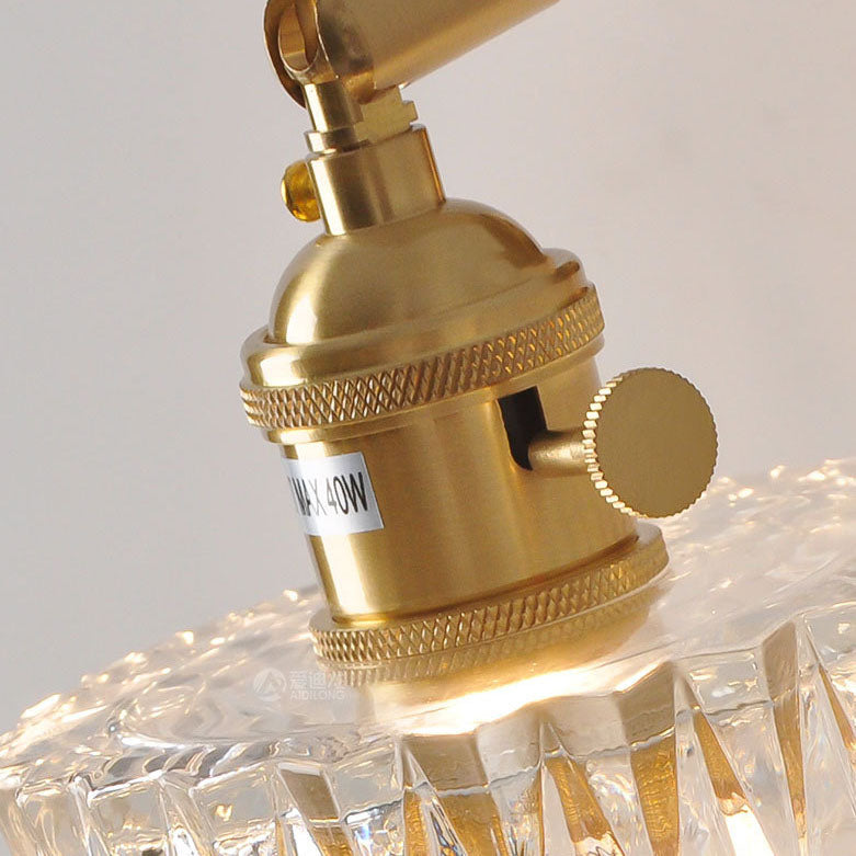 Brass Glass Cylinder Wall Lamp