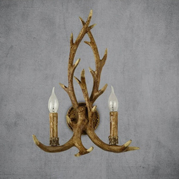 Resin Antler 2-Light Wall Lamp