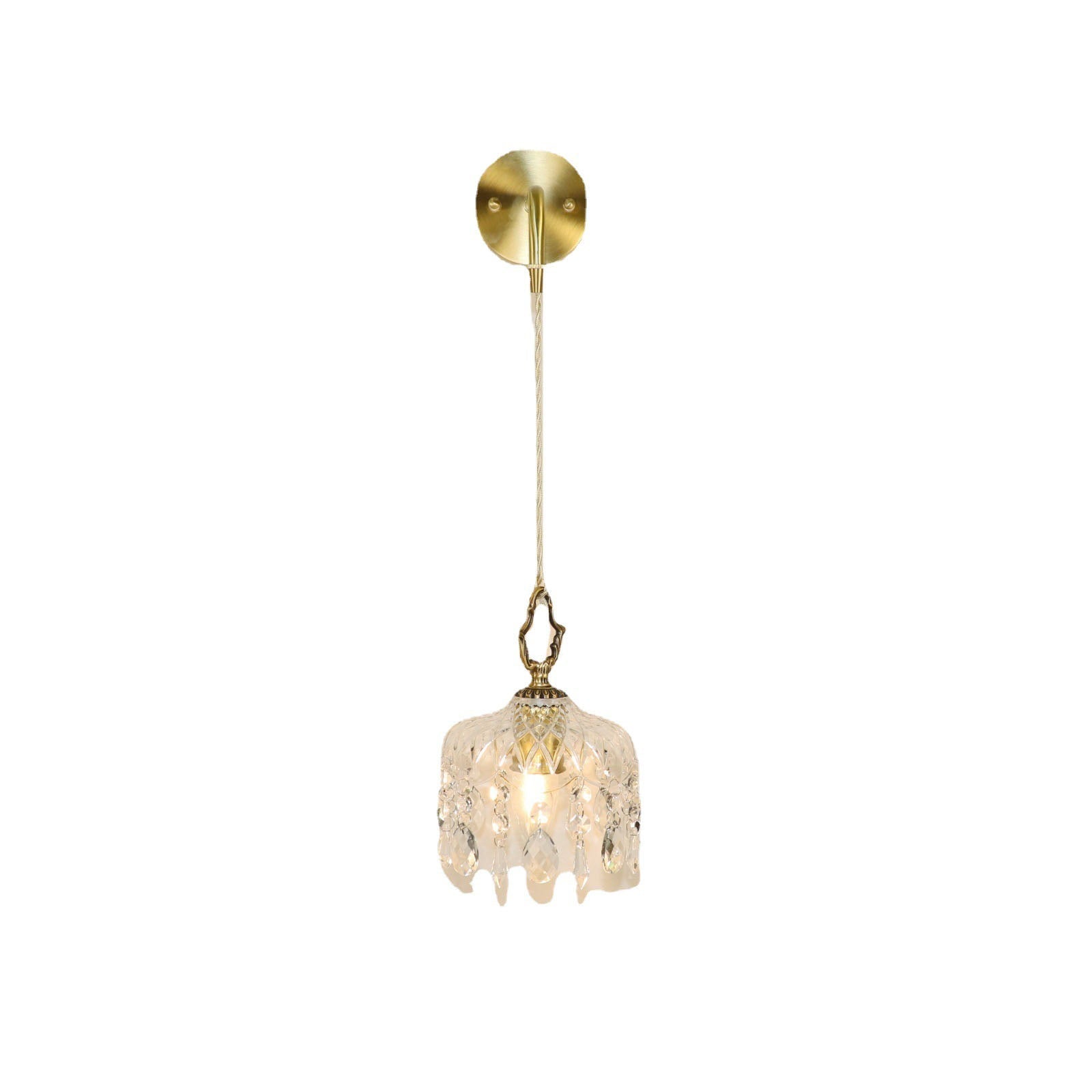 Brass Crystal Glass Wall Lamp