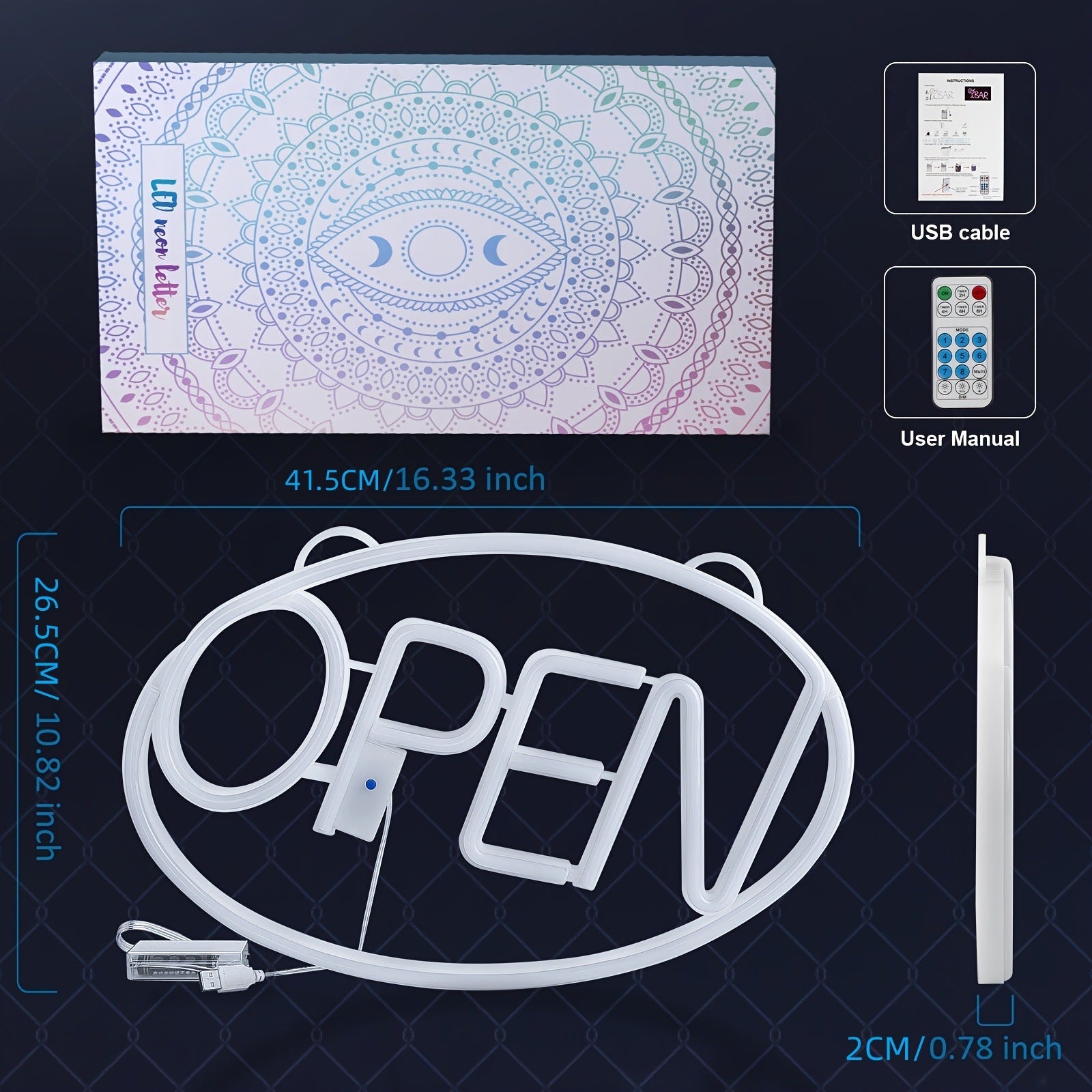 PS OPEN Neon Dining Outdoor Light