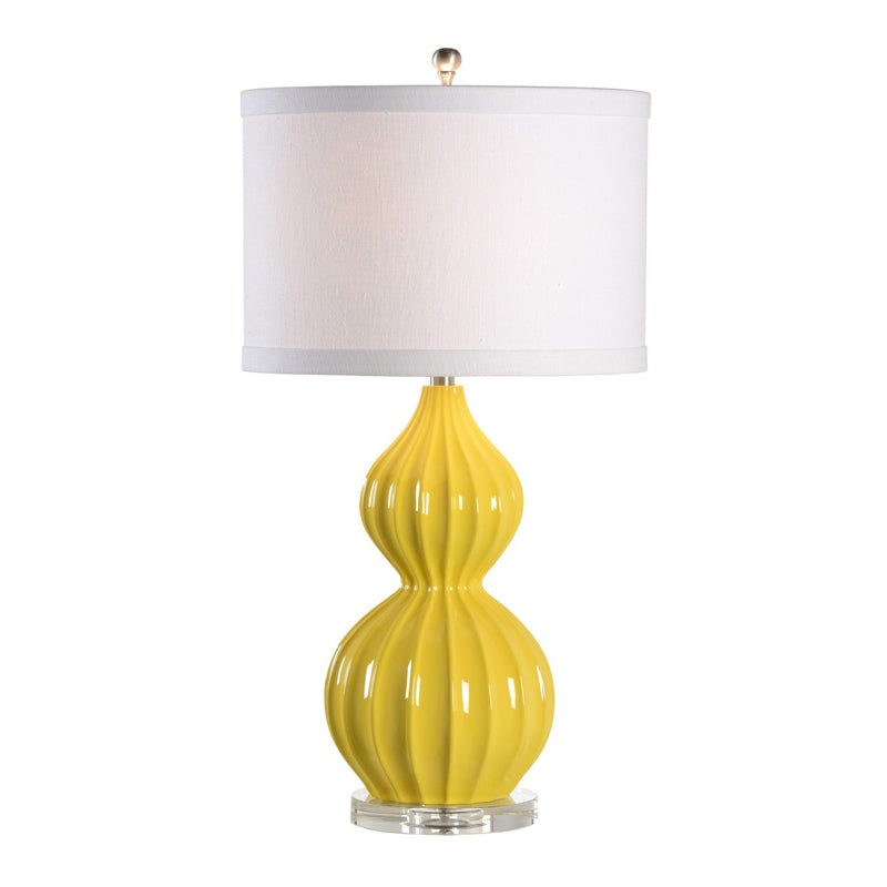 Decorative White Ceramic Gourd Table Lamp