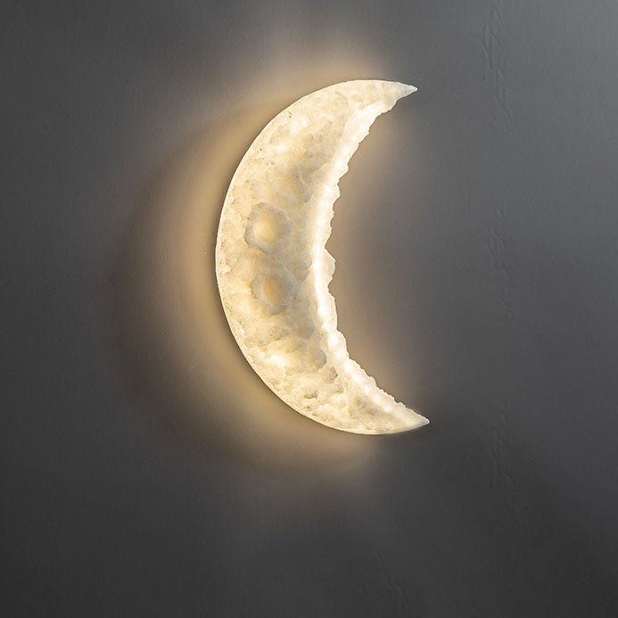 Moon Carving Resin Living Wall Lamp