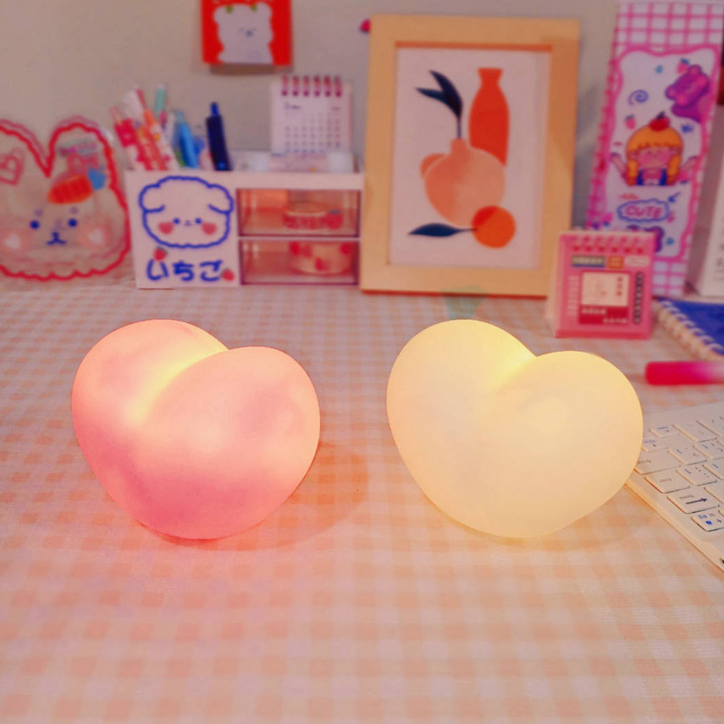 Rubber Coating Heart Night Table Lamp