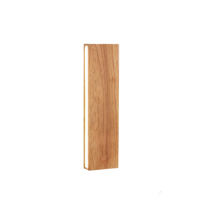 Log Rectangular Flat Rotatable Wall Lamp
