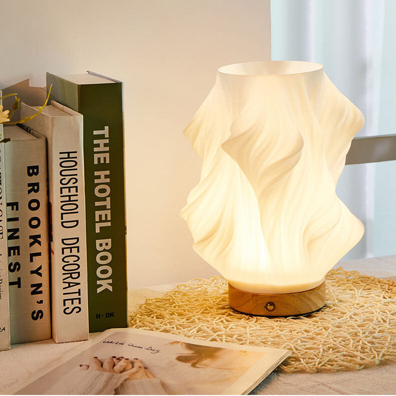 Geometry 3D Printed Wood Table Lamp