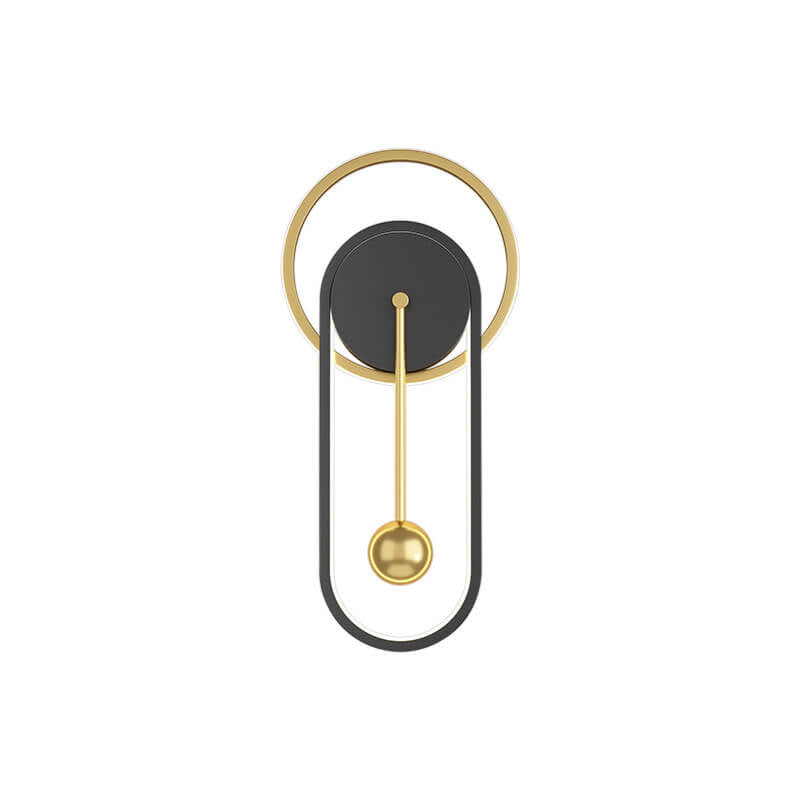 Iron Clock Design Wall Lamp