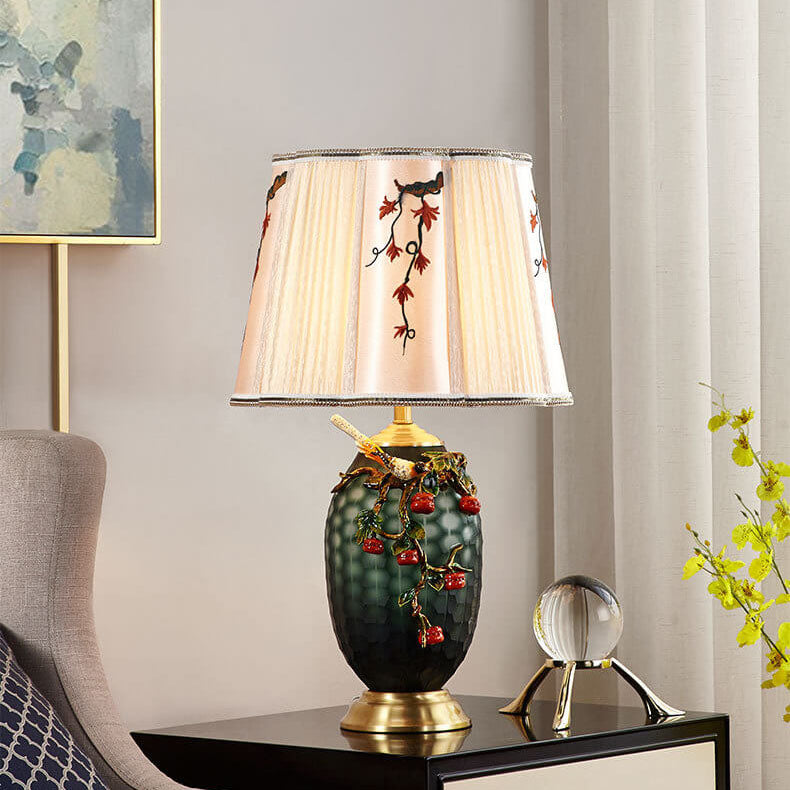Copper Enamel Color Fabric Table Lamp