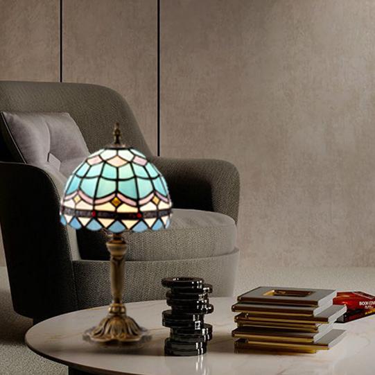 Decorative Stained Glass Tall Table Lamp