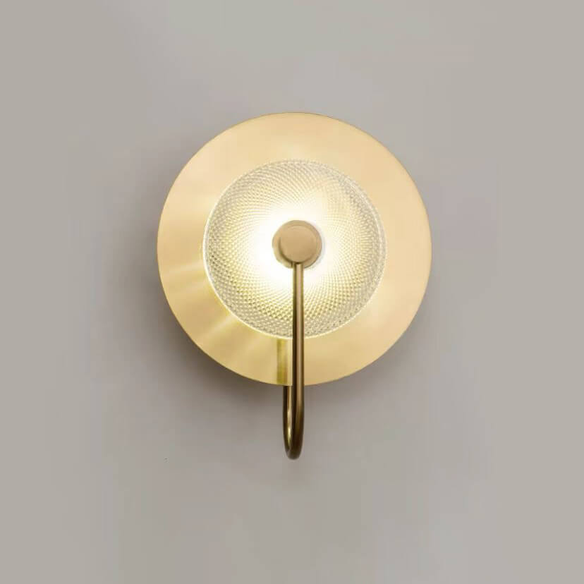 Round Disc Iron Glass Wall Lamp