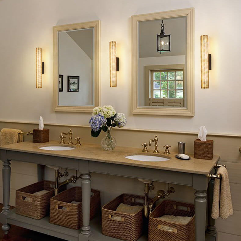 Vanity Grid Column Hardware Wall Lamp