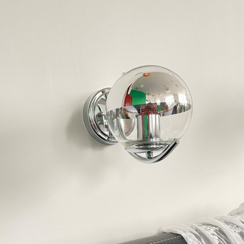 Chrome Glass Globe Wall Lamp