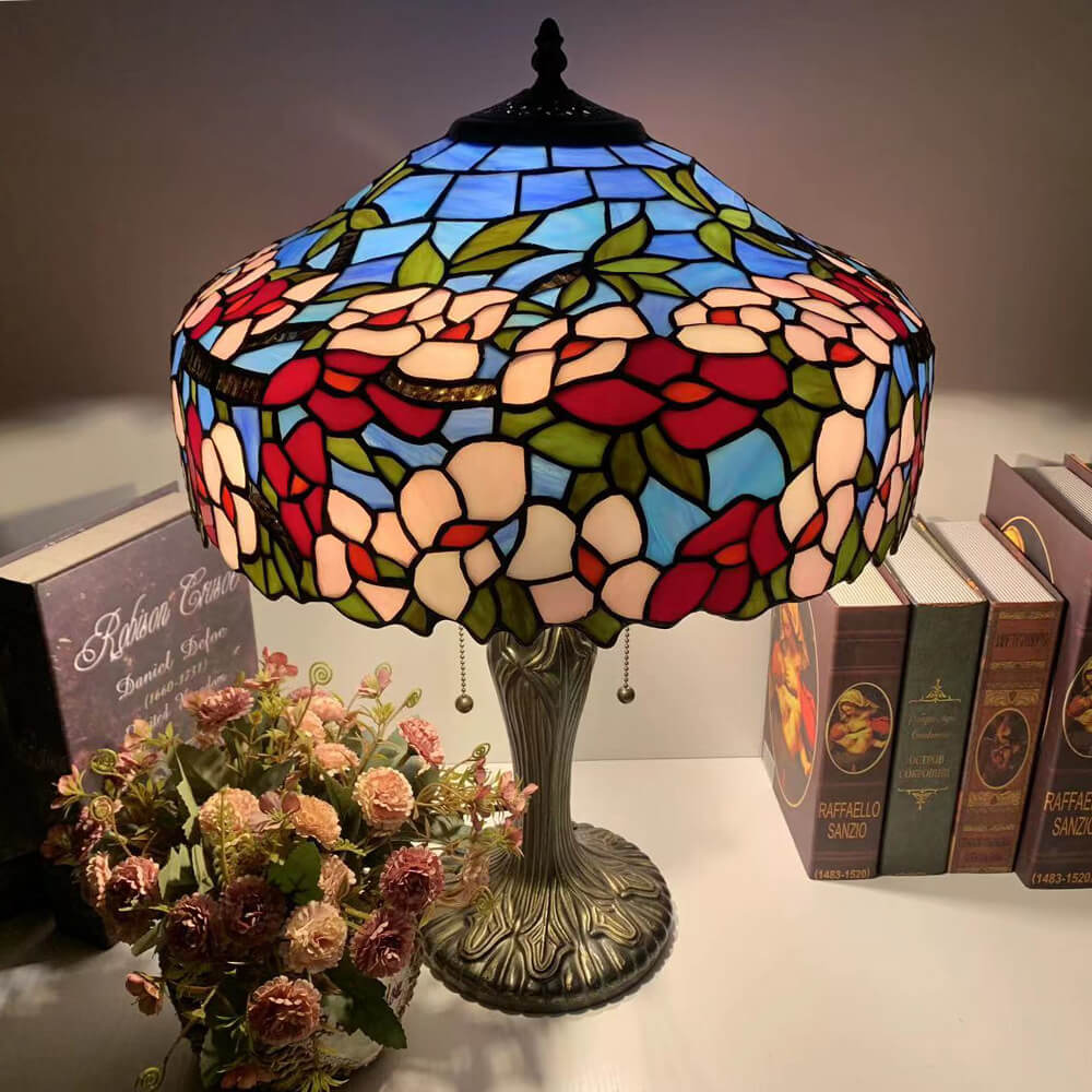 Stained Glass Mediterranean Dome Table Lamp