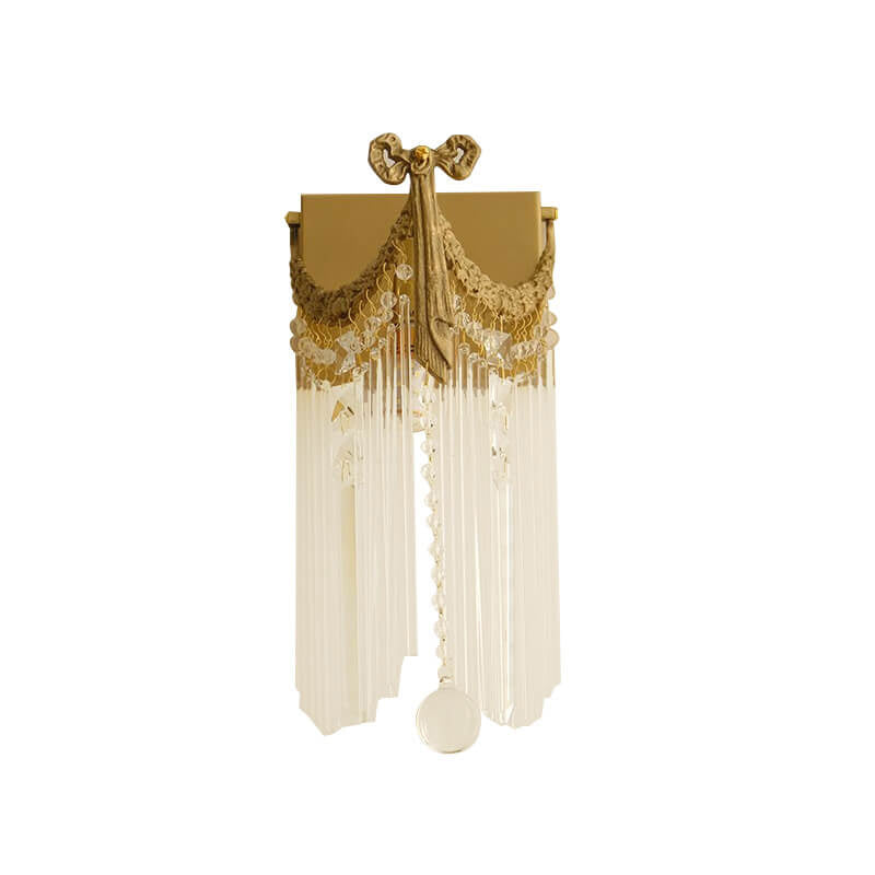 Brass Crystal Square Bow Wall Lamp