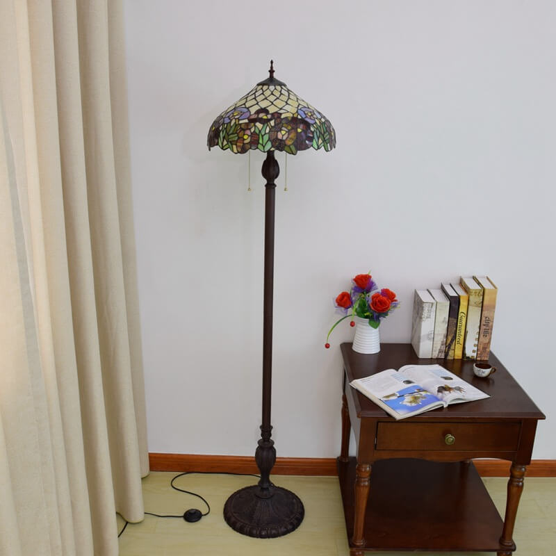 Decorative Umbrella Iron Resin 3-Light Floor Lamp