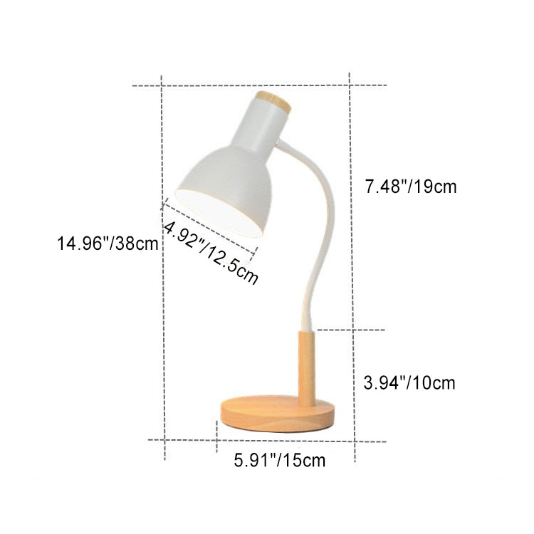 Iron Round Wood Home Table Lamp