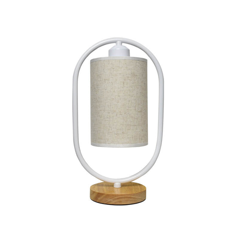 Linen White Ring Table Lamp